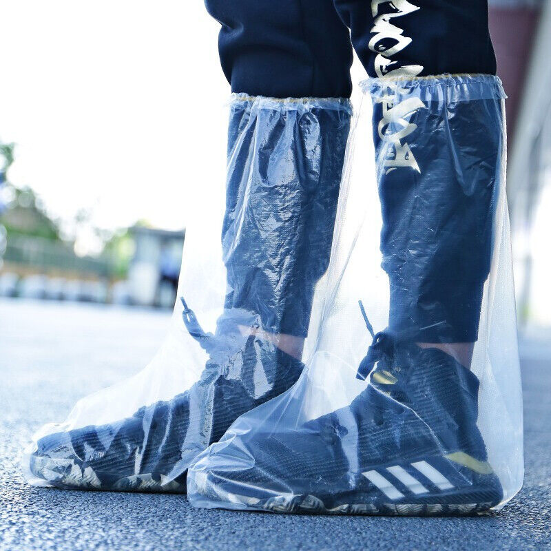 推荐博沃一次性防雨鞋套雨靴加厚男女防水防滑雨天长筒塑料脚套耐