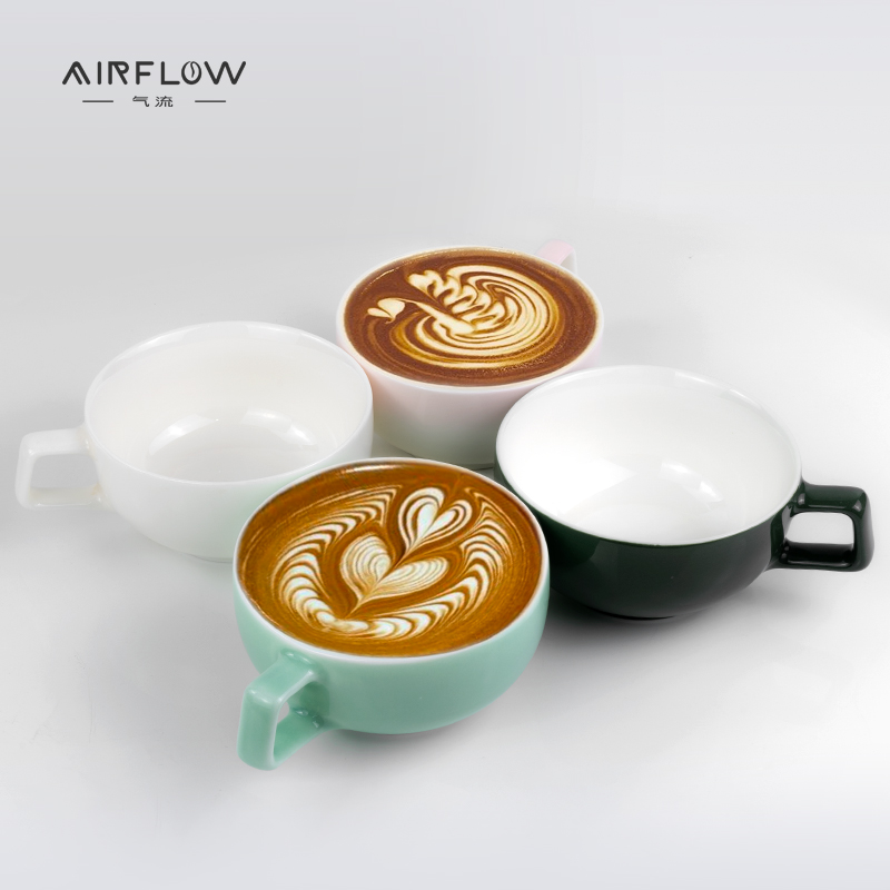 AIRFLOW气流咖啡泽田杯对流压纹咖啡杯陶瓷杯专业拉花拿铁咖啡杯