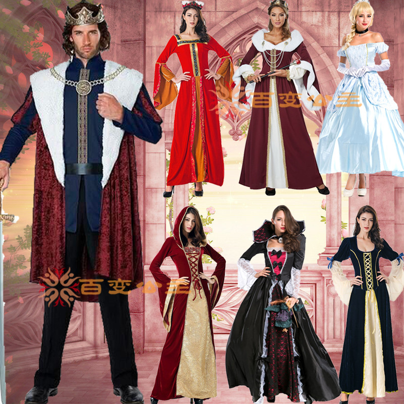 万圣节国王子复古宫廷服装cospay女王吸血鬼小红帽公主舞台演出服