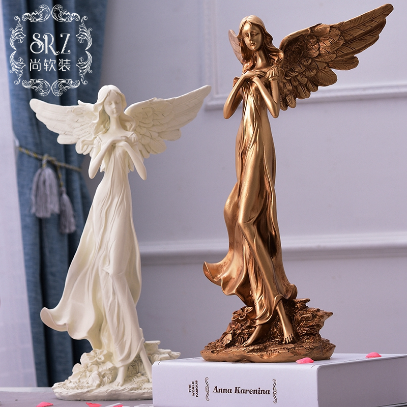 欧式雕塑天使女神人物摆件家居办公室客厅装饰品电视书柜艺术礼品
