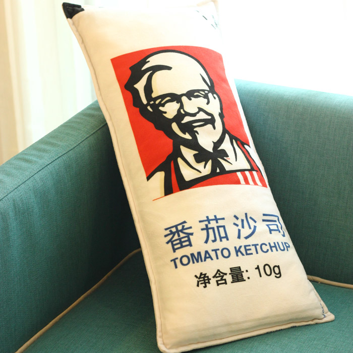 搞怪食物靠枕肯德基仿真KFC薯条番茄酱抱枕枕头靠垫玩偶新奇礼品