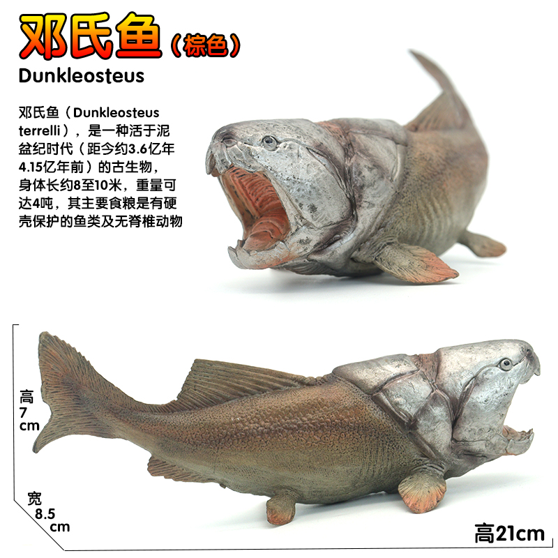 仿真沧龙实心静态动物模型玩具远古深海洋巨兽邓氏鱼恐龙塑胶儿童