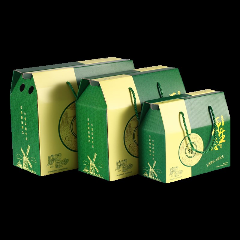 原生态礼品包装盒 特产礼盒 水果菌菇蜂蜜端午肉粽通用手提盒