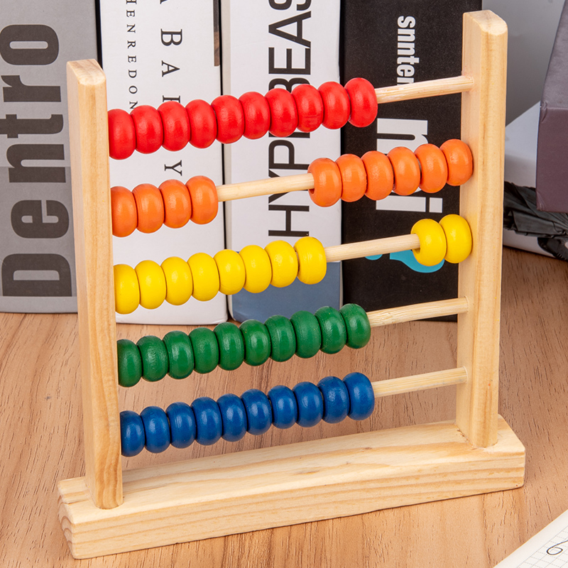 计数器数学教具小学算术玩具木质算盘计数架儿童益智算数棒珠算架