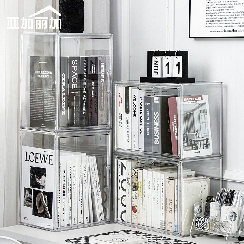 透明黑胶专辑收纳盒亚克力CD光盘碟片整理置物架展示箱桌面书本柜