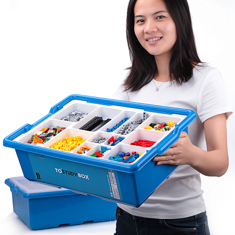中国积木零件分类格分层收纳盒箱子配件小颗粒玩具塑料整理箱桌面