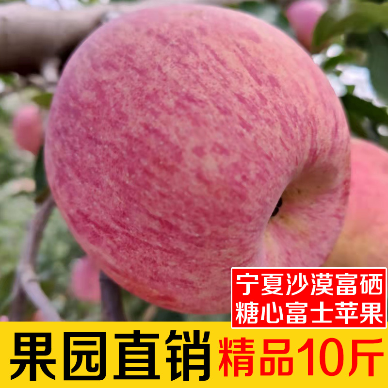 苹果水果新鲜宁夏中卫富硒富士冰糖心丑苹果孕妇水果10斤当季整箱