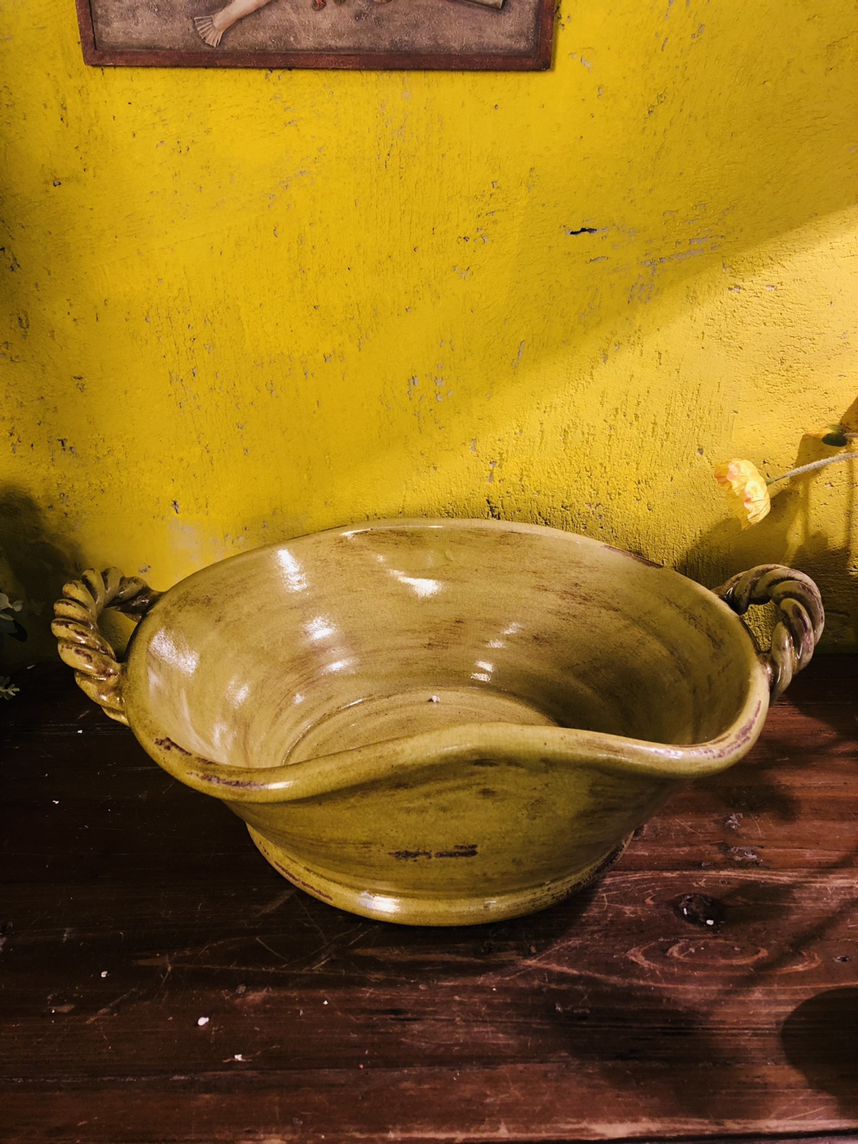 墨染 锦年 复古做旧花盆陶瓷双耳桌面收纳摆件多肉Y植物创意盆