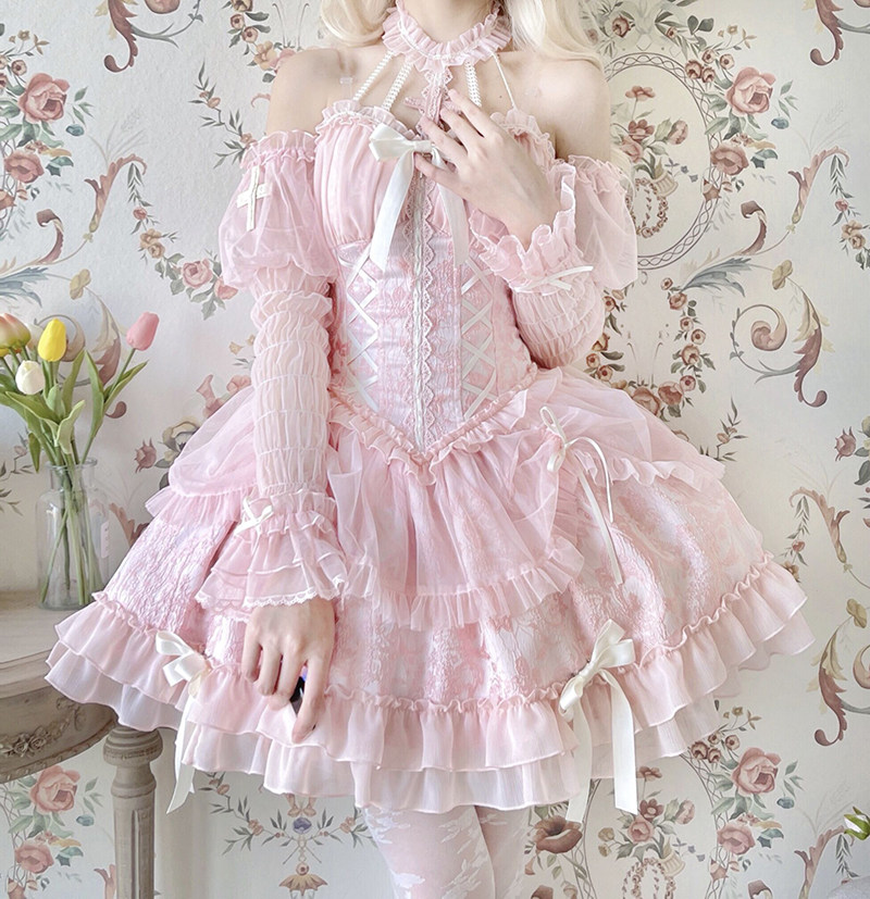 Alice girl原创新款 Lolita十字姬 芭蕾舞裙doll洛丽塔挂脖连衣裙