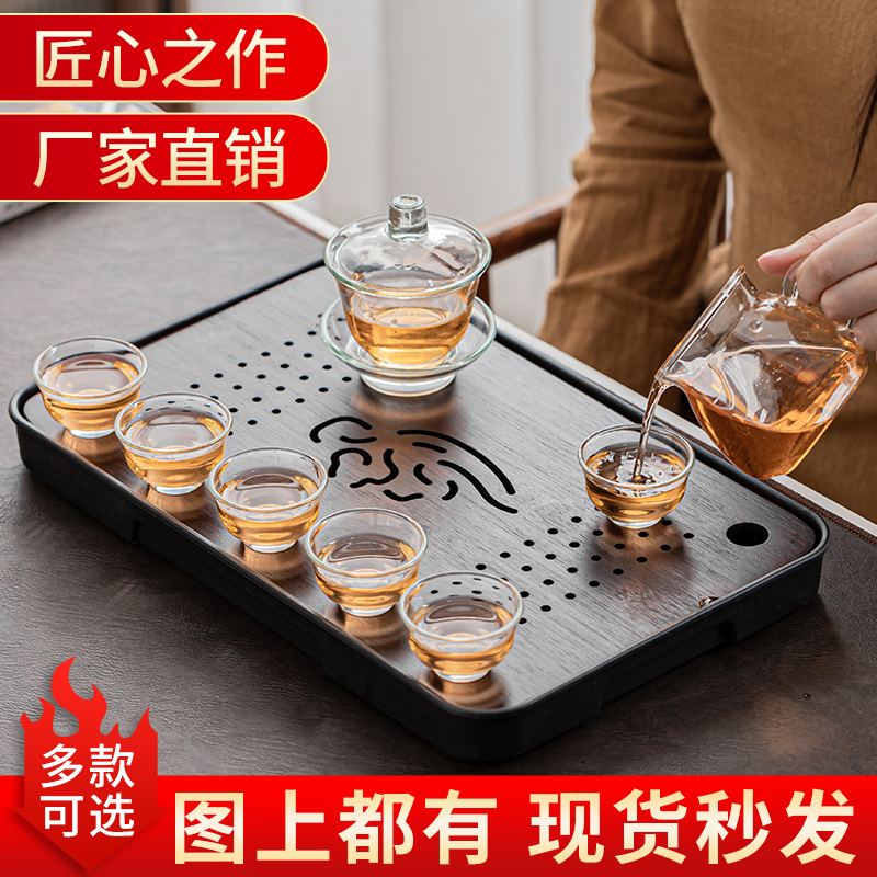 中式纯手工功夫茶具家用玻璃整套专用公道杯烧水泡茶加厚耐热茶壶