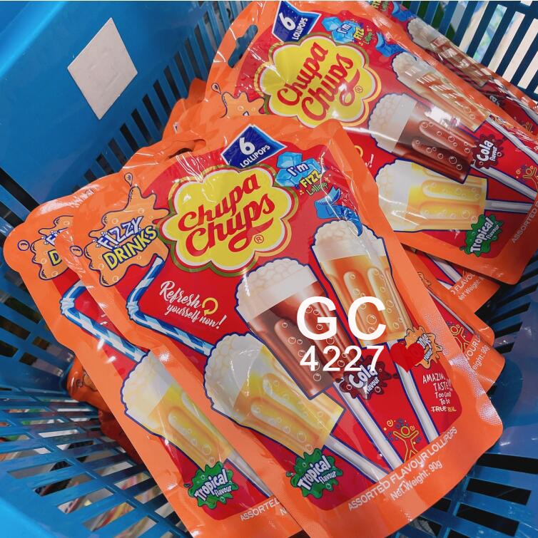 澳洲代购 Chupa Chups 珍宝珠汽水杯棒棒糖可乐橙子杂果味 6个装