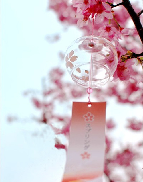 肚皮家日本玻璃风铃日式和风樱花挂件彩绘挂饰门窗创意礼物女友