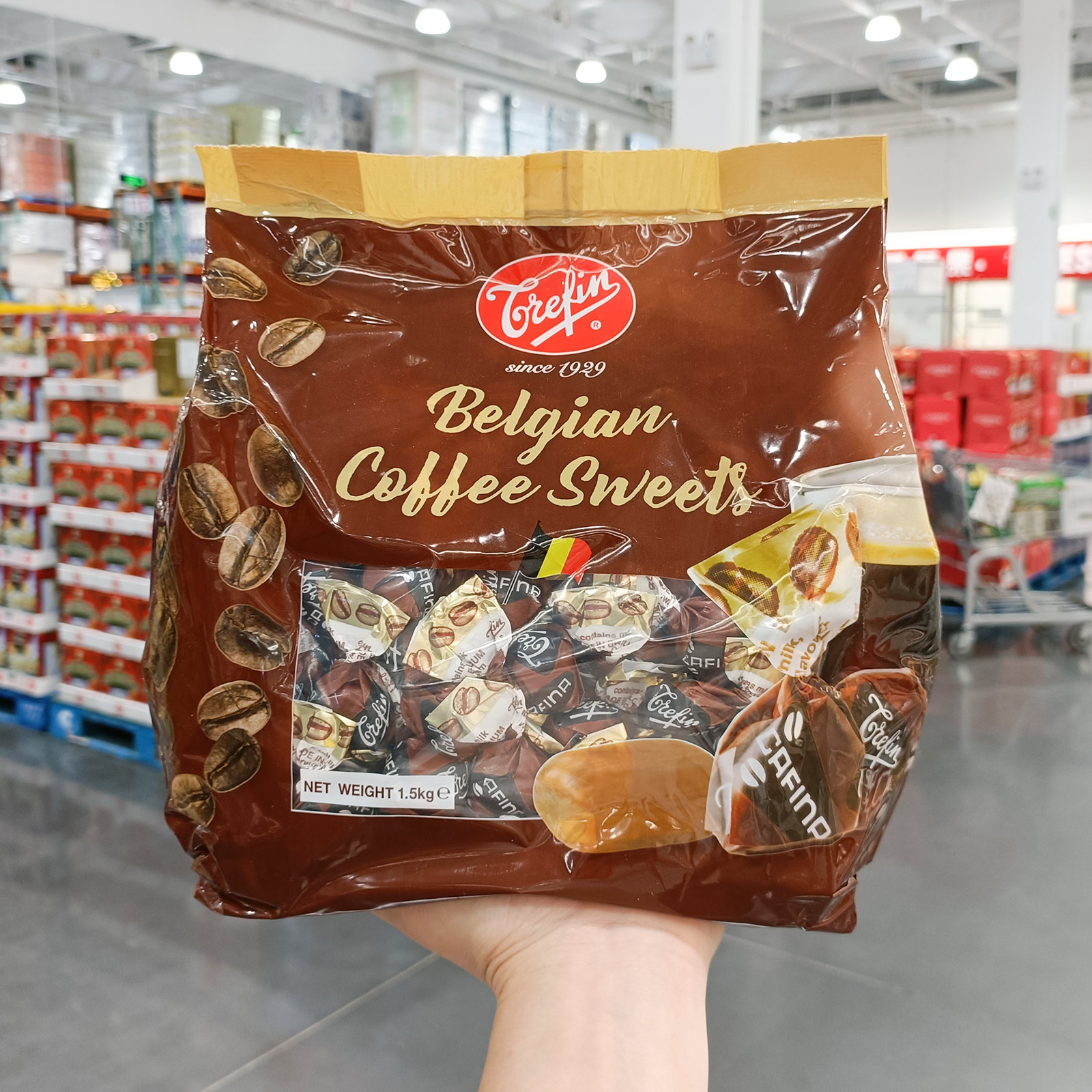 开市客代购Treffin咖啡黄油味太妃糖1.5kg比利时进口过年喜硬糖