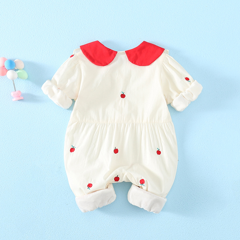 新生婴儿可爱公主连体衣春秋纯棉外出爬服0-12个月满月女宝宝衣服