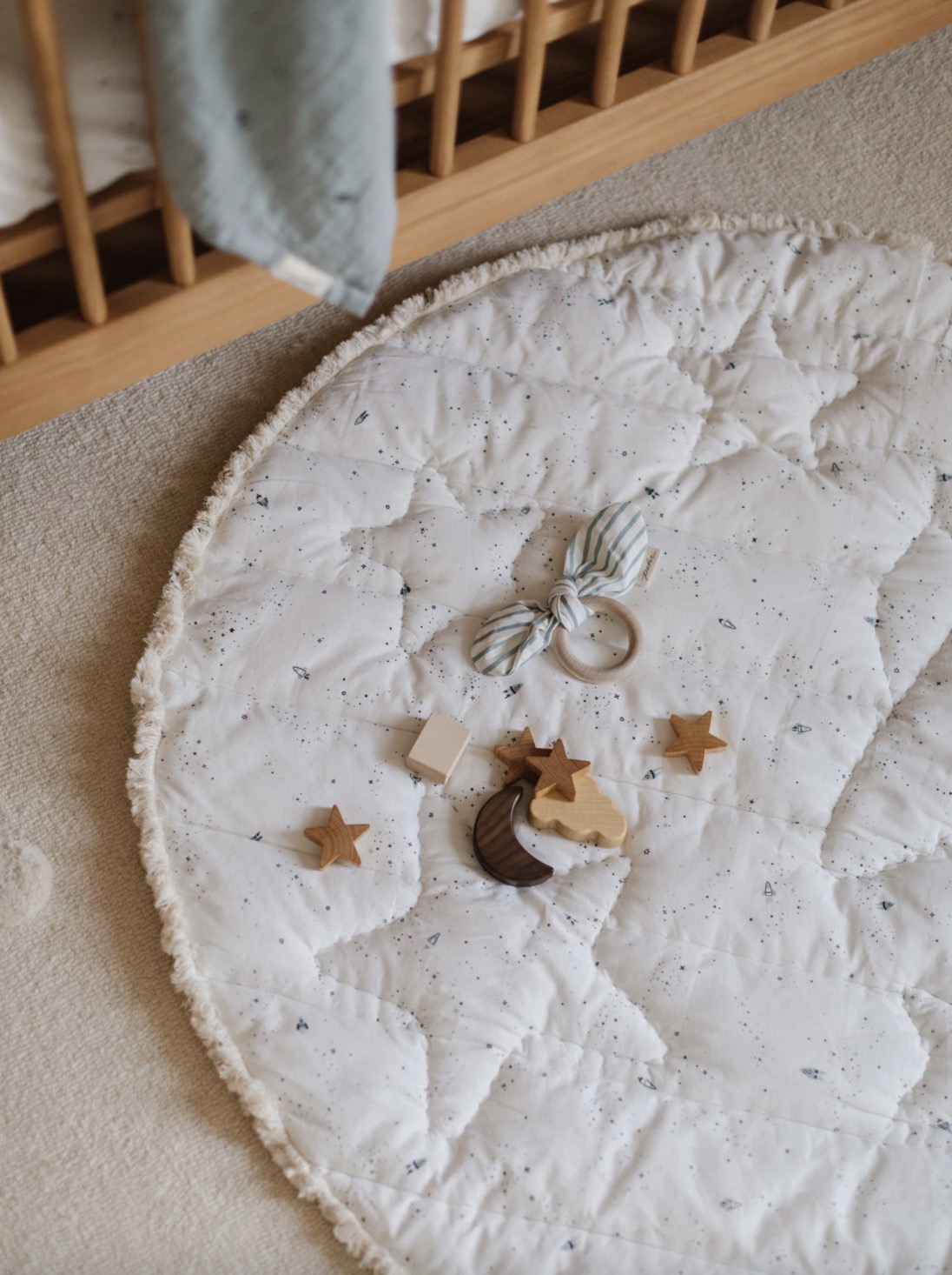 婴幼儿游戏毯地垫爬行毯 柔软舒适直径100cmPehr美国代购正品