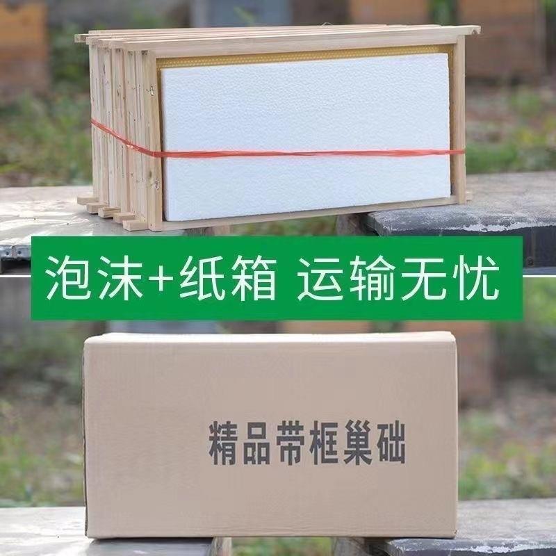 中蜂成品49巢框优质巢础全杉木蜜蜂箱框架带巢础巢脾养蜂工具