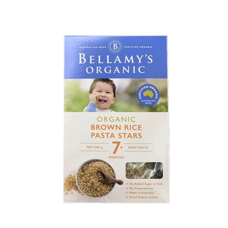 现货澳洲贝拉米糙米星星面婴儿意面7个月宝宝面条Bellamy’s有机