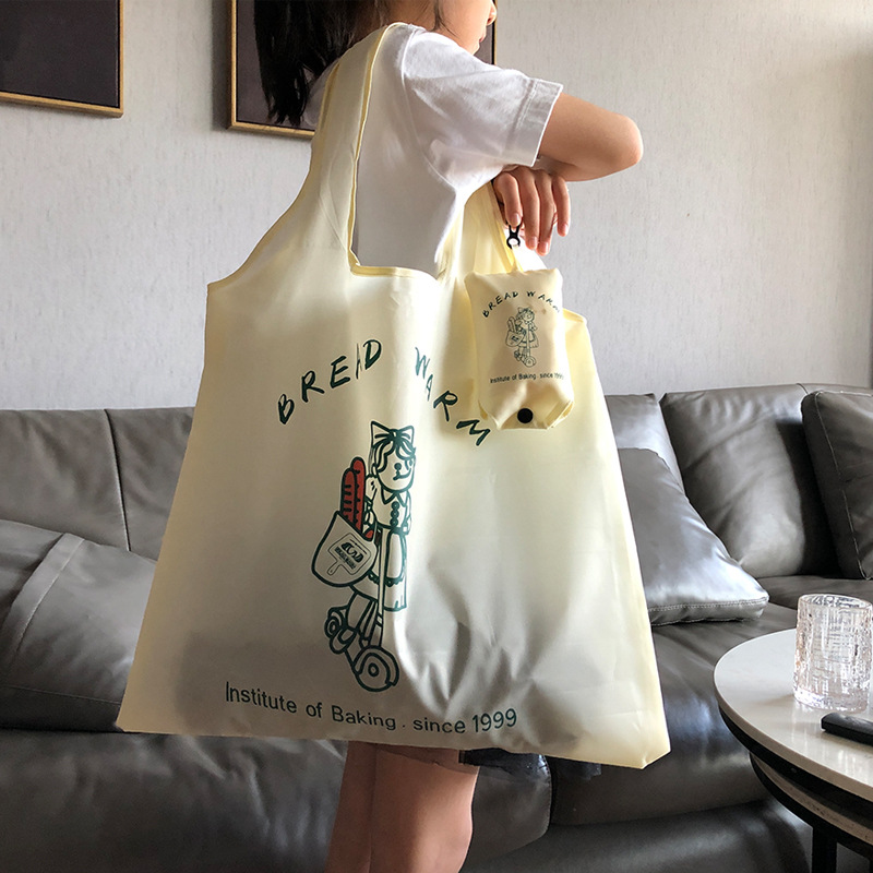 韩国ins卡通环保手提袋可折叠随身便携大容量超市买菜购物袋可爱