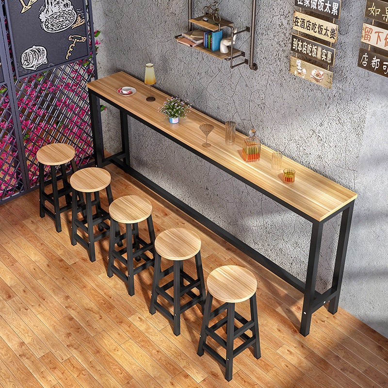 吧台桌家用靠墙窄桌子高脚桌子长条桌长桌子简易长方形奶茶店桌椅