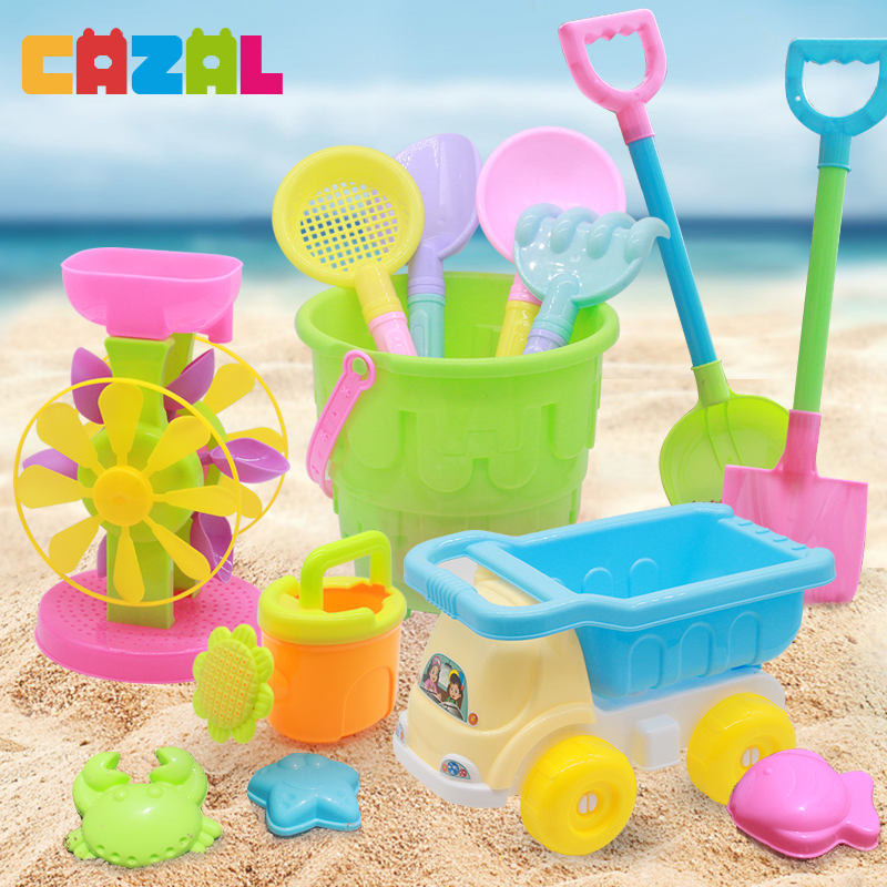 儿童沙滩玩具铲子宝宝户外玩沙挖土工具幼儿园加厚塑料铲城堡桶