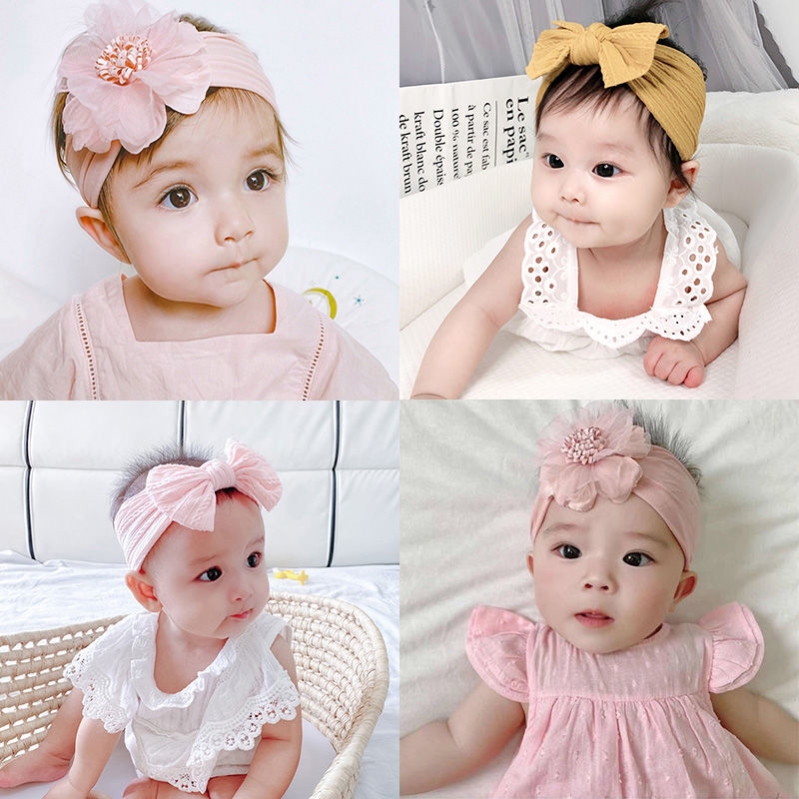 女婴装饰帽子婴儿帽0一6月春季百天宝宝帽子护脑卤门心婴儿帽夏天