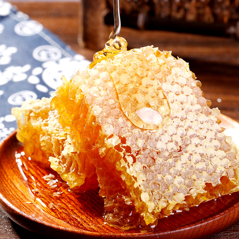 蜂巢蜜嚼着吃盒装500g百花农家自产土蜂蜜纯正天然老蜂窝蜜巢蜜块