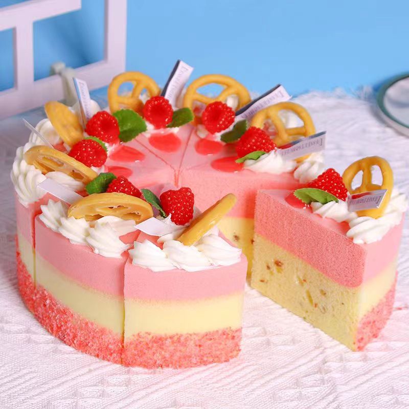 仿真蛋糕模型三角形水果慕斯网红面包甜品橱窗婚庆装饰道具