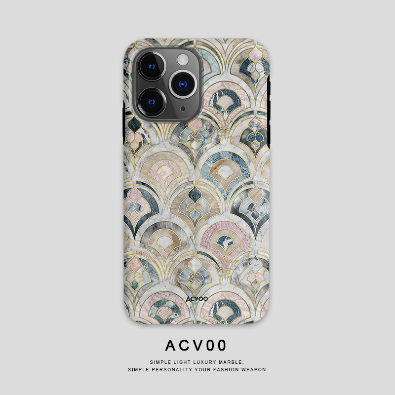 Acvoo轻奢大理石艺术iPhone15Promax适用于13双层12全包X手机壳14promax防摔壳环保11不褪色XRXSMAX可水洗