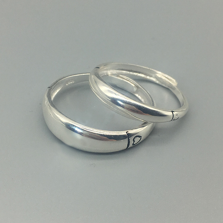民族风S925纯银戒指蒙古情侣戒子光面个性活口可以调节设计