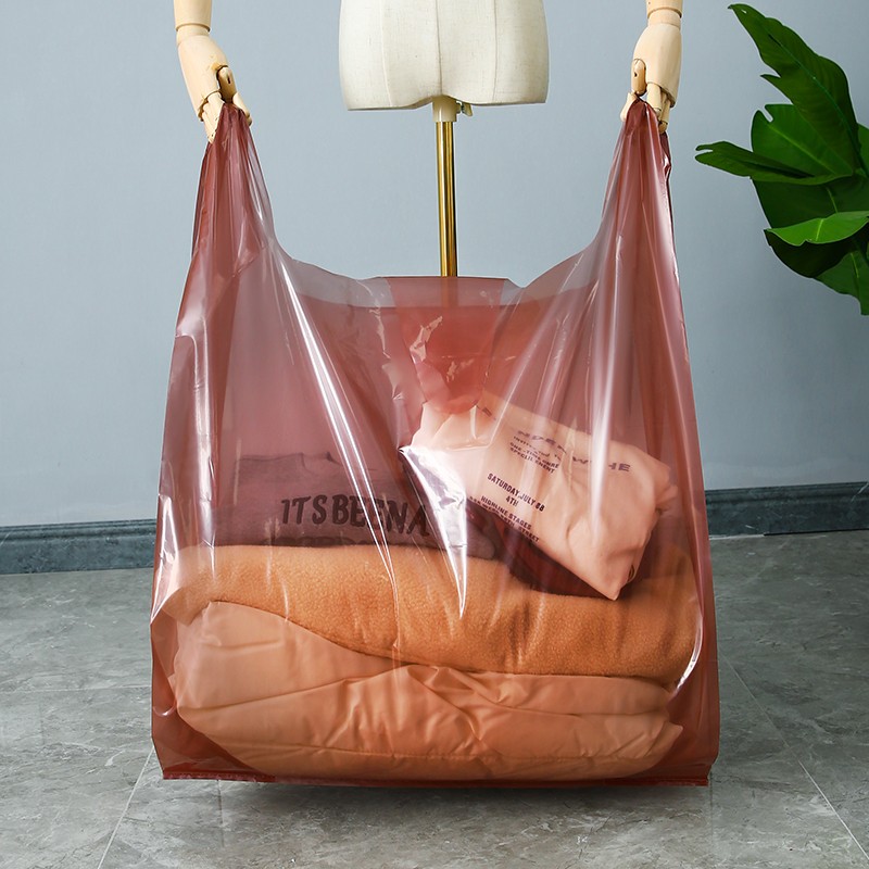 特大号塑料背心袋服装棉被床上用品搬家打包马夹胶袋子彩色手提袋
