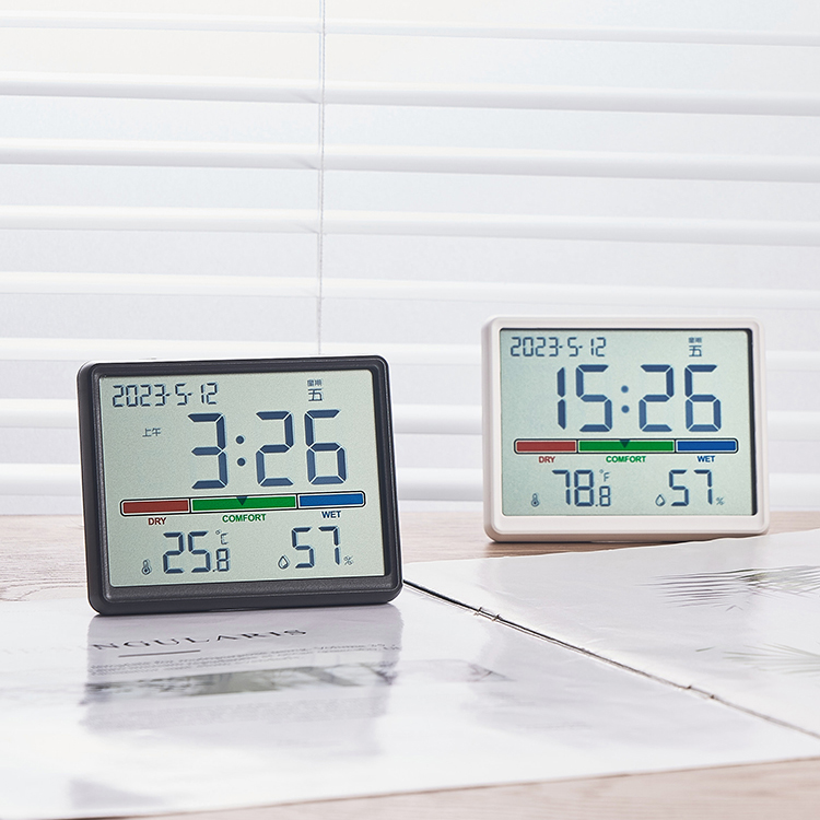 冰箱贴磁吸时钟桌面电子温湿度计闹钟母婴家用电子壁挂时钟厨房钟