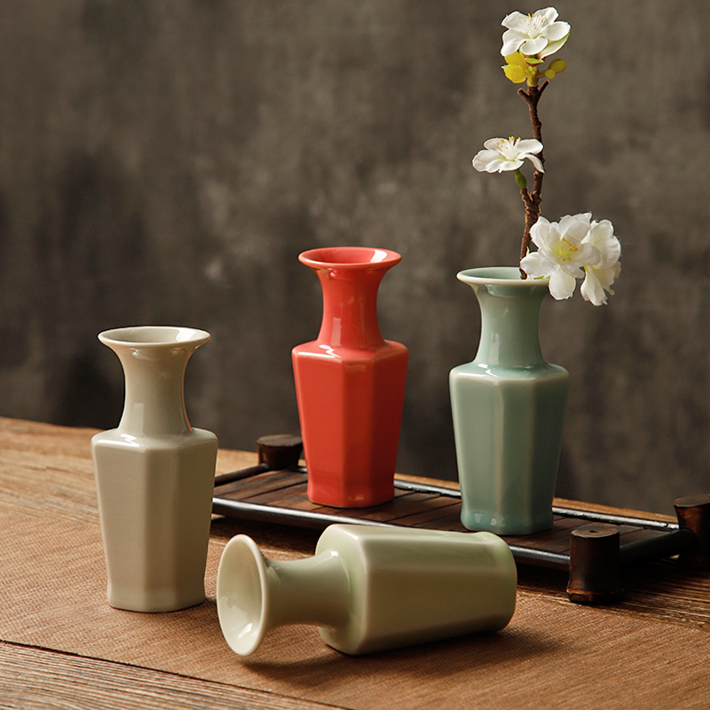 新中式简约花瓶陶瓷花器创意花插干花水培桌面小摆件客厅家居装饰