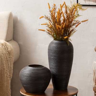 极简北欧风落地台面纯色创意日式干花水培花瓶摆件陶瓷套装水培