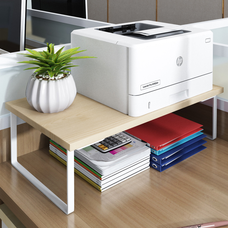办公室打印机置物架台面桌面收纳架子放电话机笔记本电脑增高支架