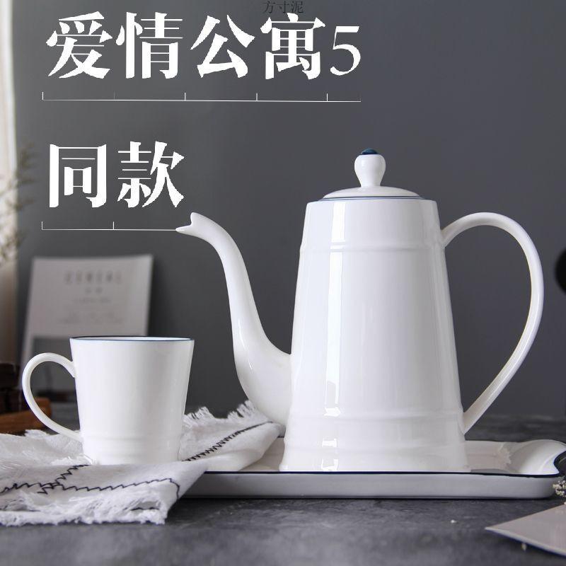 杯子陶瓷水杯套装简约家用客厅欧式花茶具水具水壶茶具杯一件