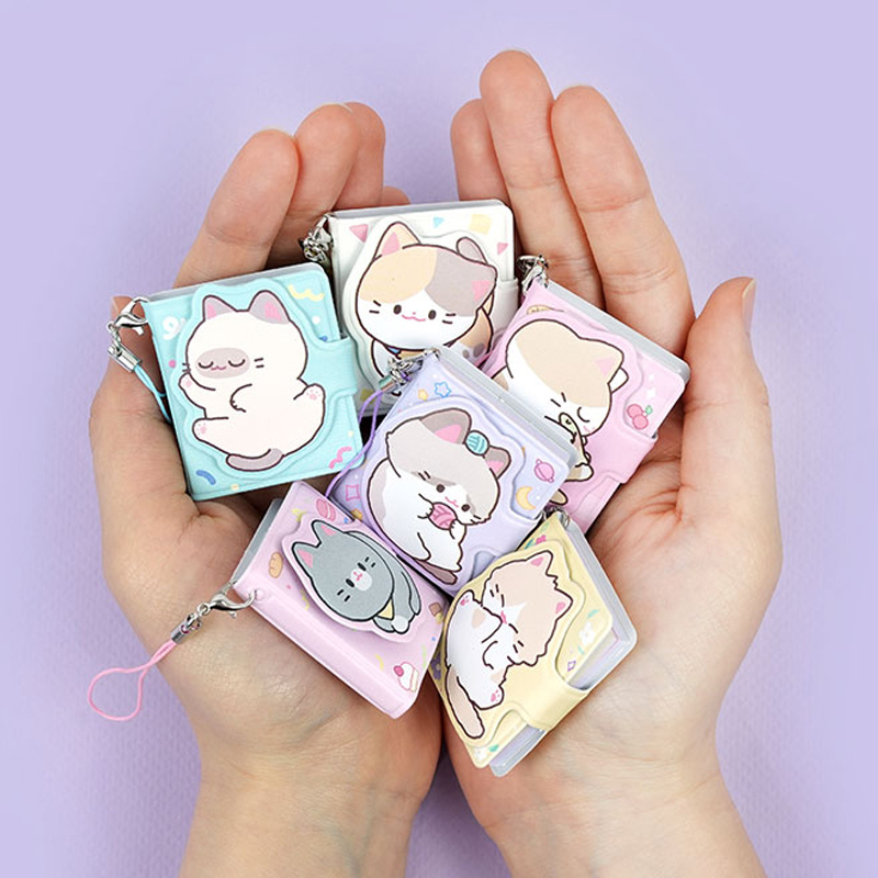 韩国Pinkfoot可爱猫咪记事本卡通彩页迷你口袋日记本超小手账挂件