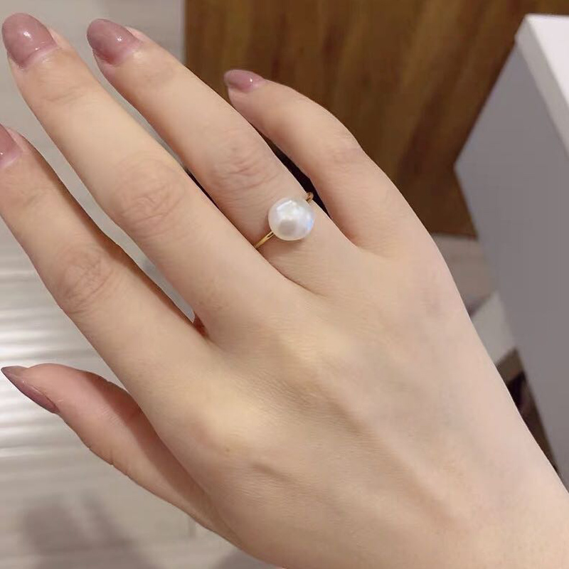 石光印记回馈款天然巴洛克异形珍珠戒指女个性时尚不褪色14K注金