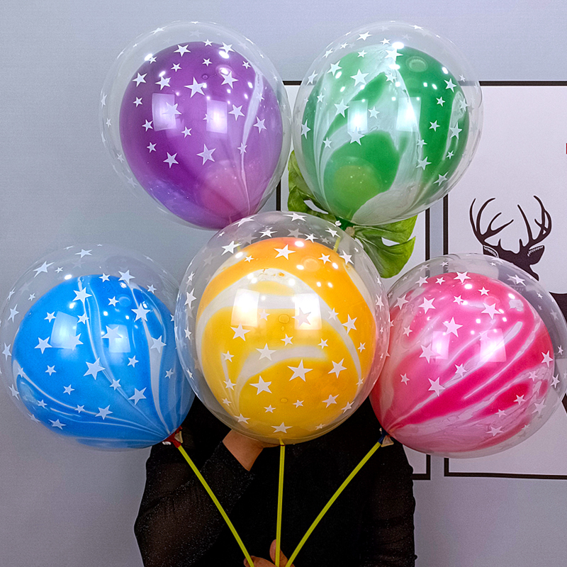 双层星星气球网红儿童玩具商场开业幼儿园招生宣传地推活动小礼品