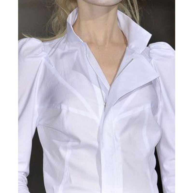 好看高级感2023年春装新款长袖设计感白色通勤衬衫气场强大上衣女