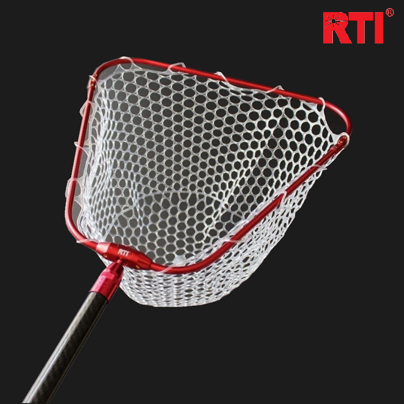 RTI抄网头硅胶可折叠铝合金碳素不挂钩路亚竞技便携抄网兜爆款