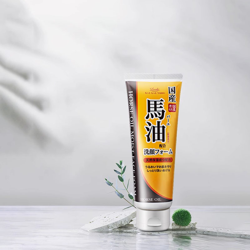 日本loshi马油洗面奶学生女男士专用祛痘控油深层清洁毛孔洁面乳