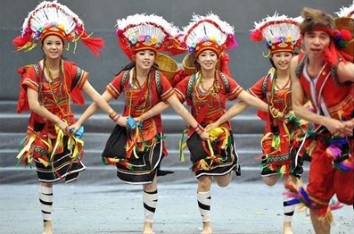 新阿美族成人儿童女舞蹈演出服饰高山族女裙装舞蹈服装定做送头饰