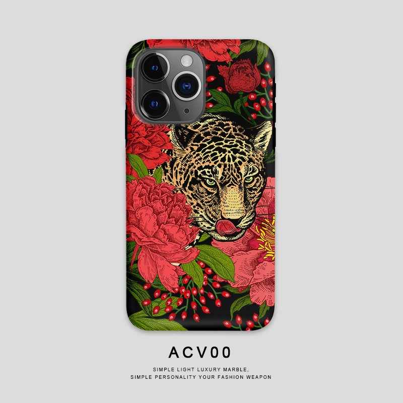 Acvoo奢华豹iPhone15Promax适用于双层14promax全包苹果12手机壳13红色11防摔XRXSMAX环保不褪色plus