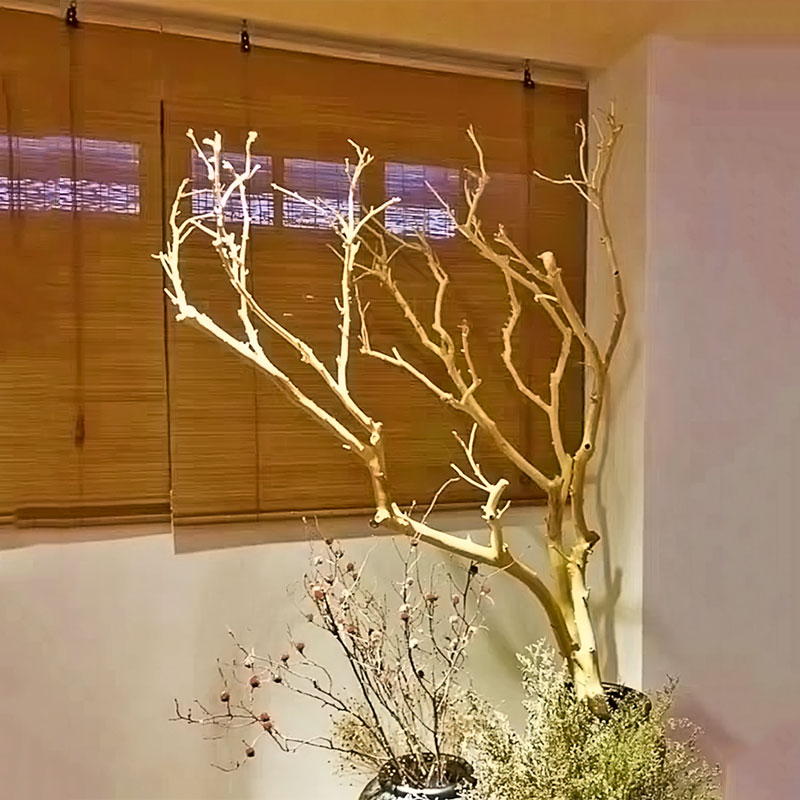 干树枝造景装饰树民宿橱窗餐厅轻奢枯枝摆件去皮大枯树原木造型树