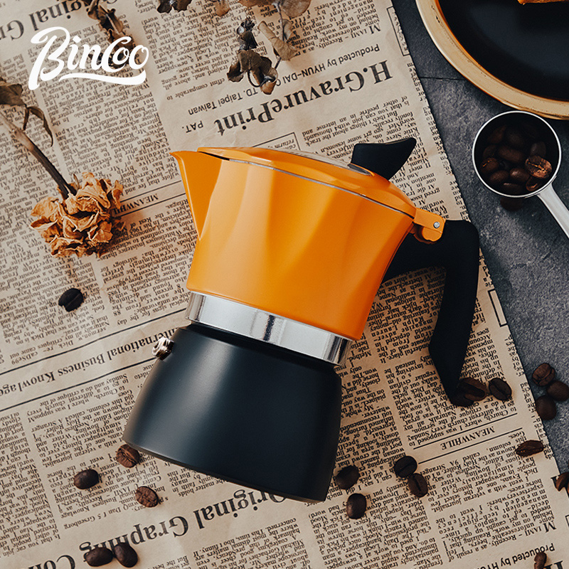 Bincoo潮趣撞色摩卡壶煮咖啡意式咖啡壶套装家用电热炉含过滤纸