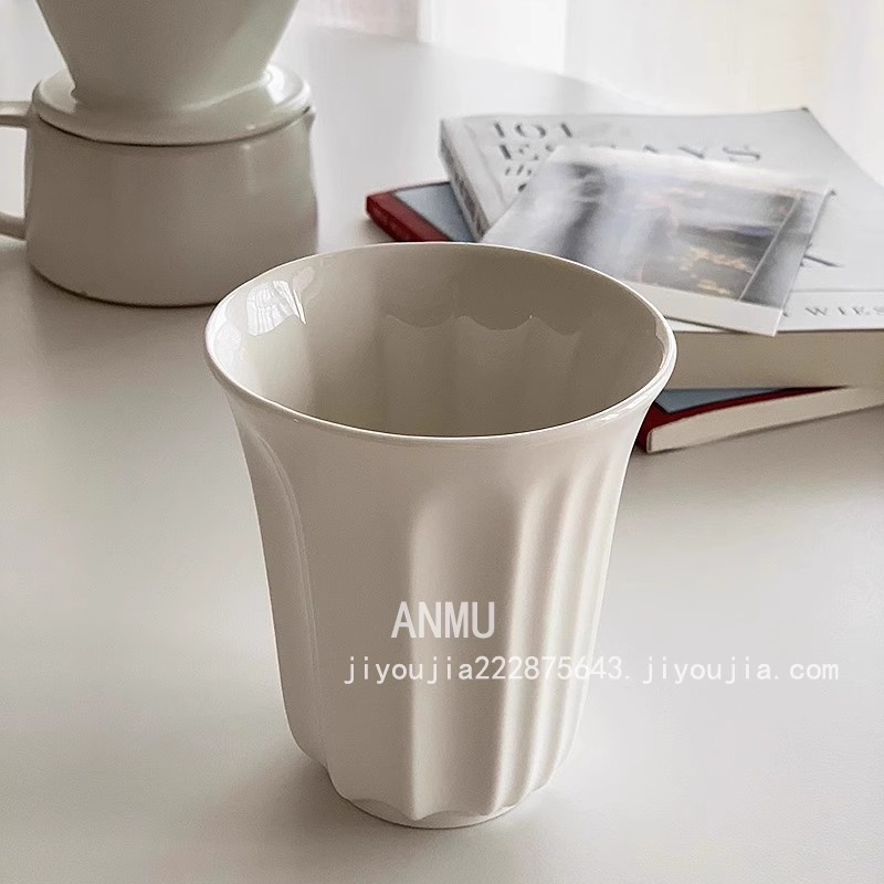 安木良品 外贸出口精品瓷创意简约陶瓷杯子 网红纯色水杯