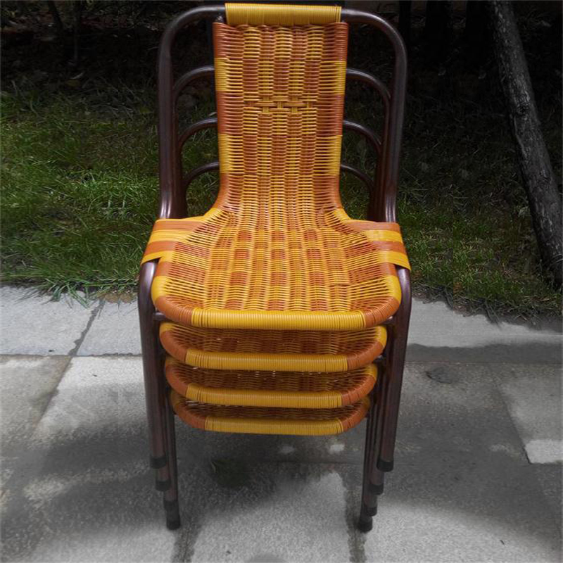 小藤椅子靠背椅老人家用客厅阳台省空间户外休闲便携手工藤编凳子