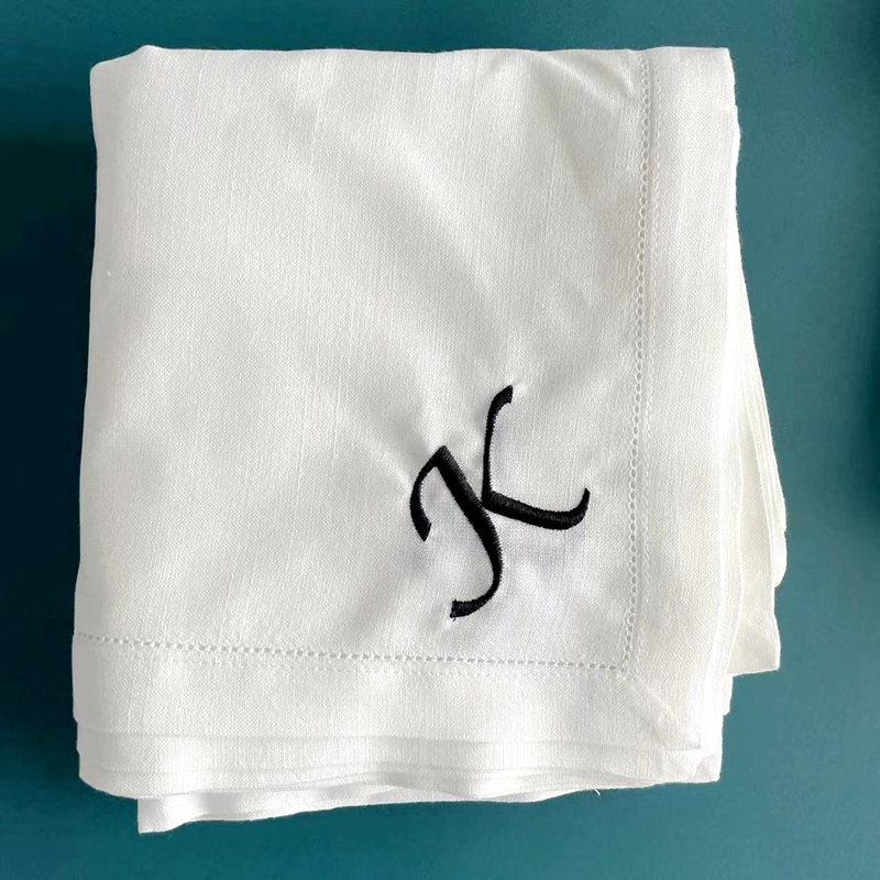 超值3折出清   法式简约生日派对西餐餐巾 字母LOGO刺绣手帕