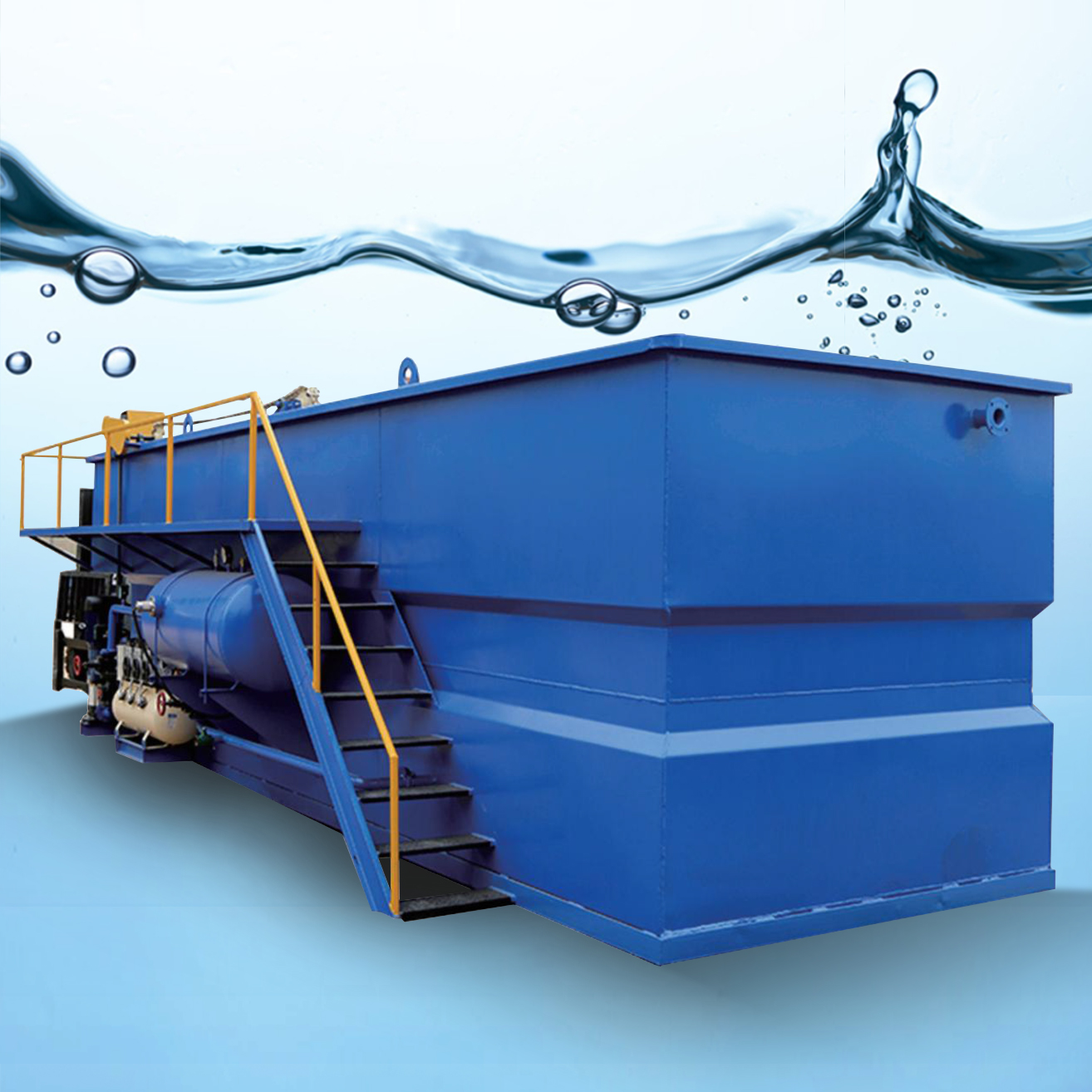 一体化污水处理设备养殖屠宰生活医院食品印染油墨废水溶气气浮机