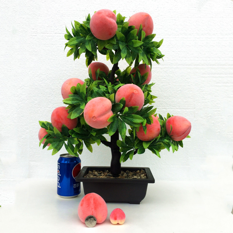 超大号仿真桃子树塑料假花仿真水果蔬菜模型水果店装饰供佛寿桃大